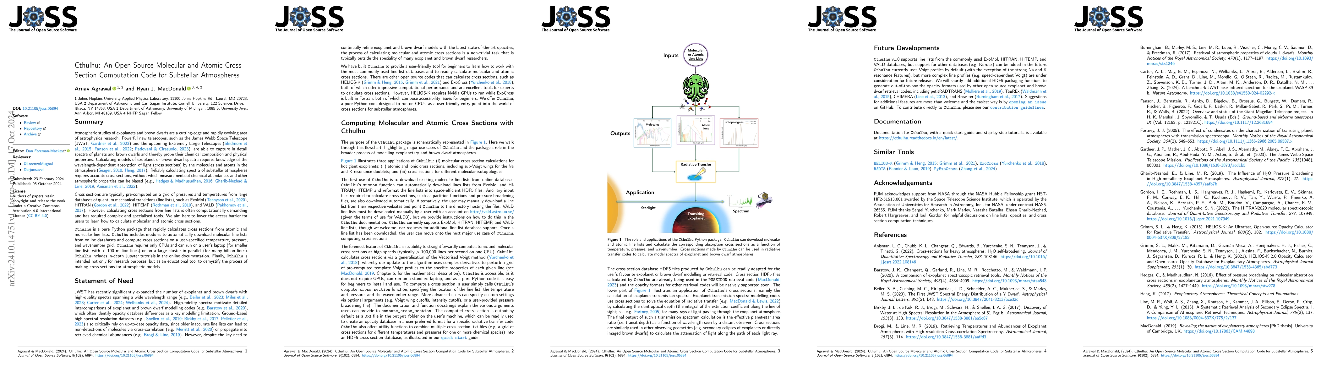 Thumbnail for Cthulhu: An Open Source Molecular and Atomic Cross Section Computation
  Code for Substellar Atmospheres