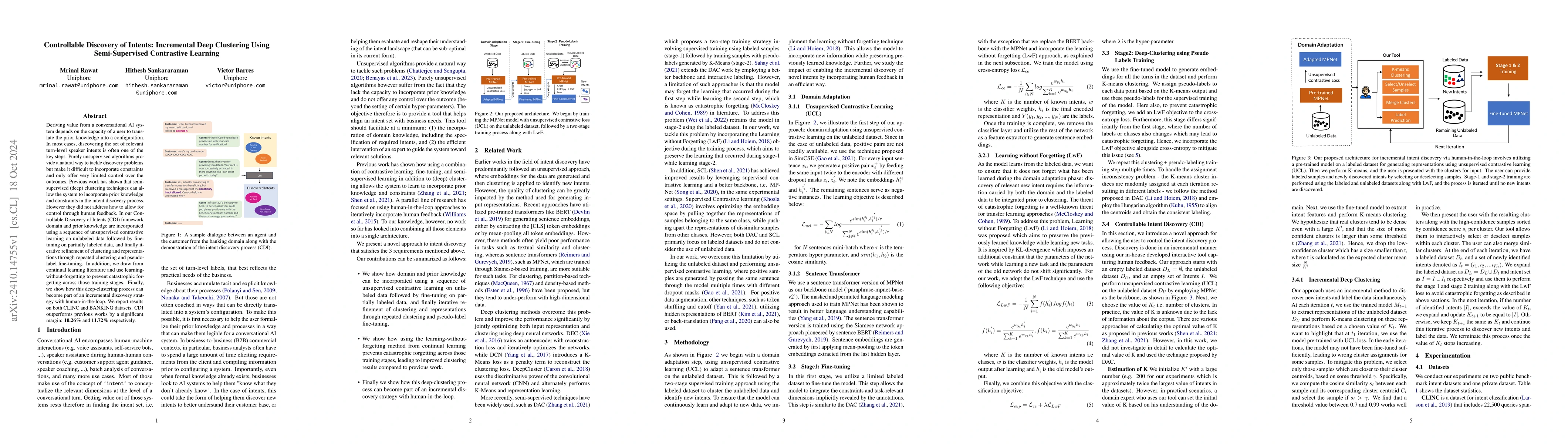 Thumbnail for Controllable Discovery of Intents: Incremental Deep Clustering Using
  Semi-Supervised Contrastive Learning