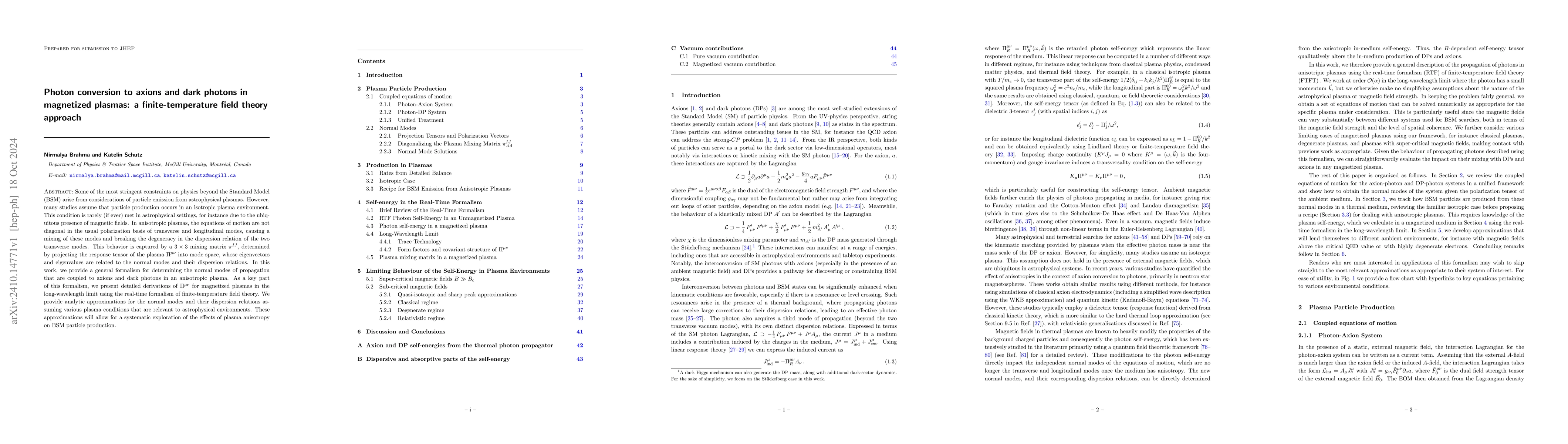 Thumbnail for Photon conversion to axions and dark photons in magnetized plasmas: a
  finite-temperature field theory approach