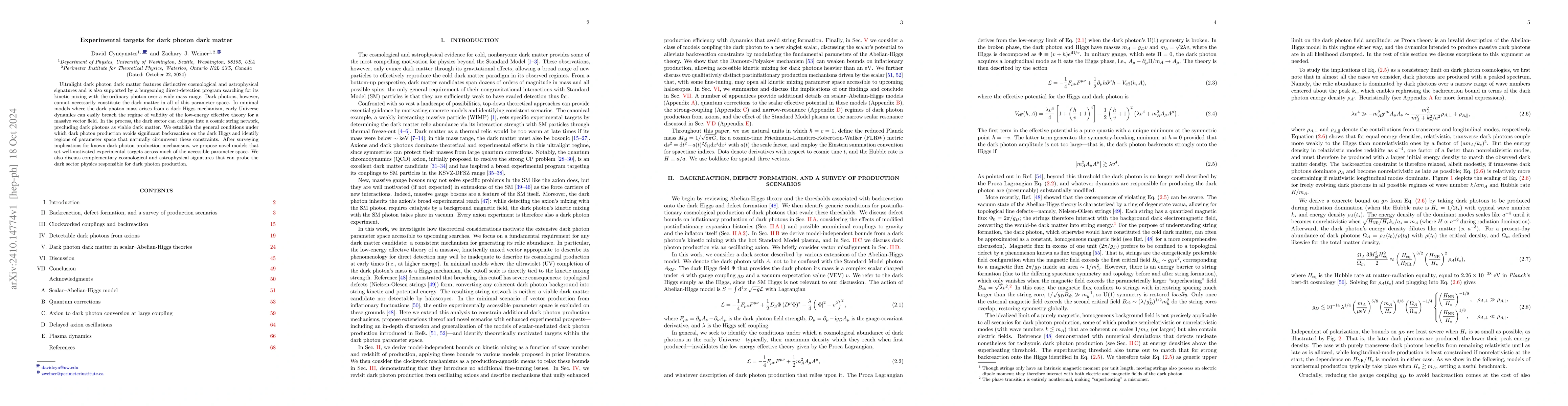 Thumbnail for Experimental targets for dark photon dark matter