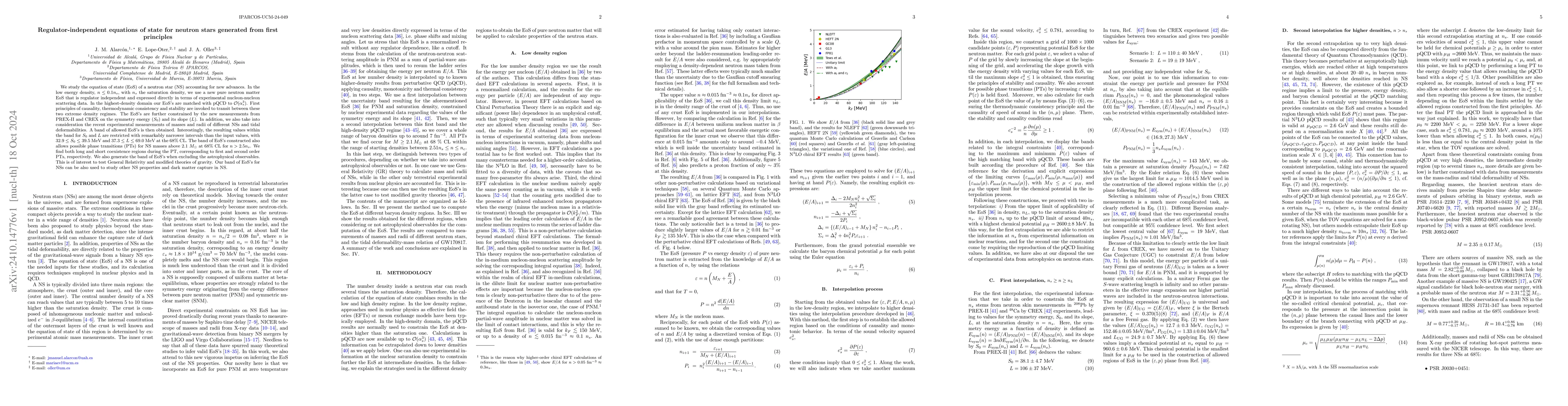 Thumbnail for Regulator-independent equations of state for neutron stars generated
  from first principles