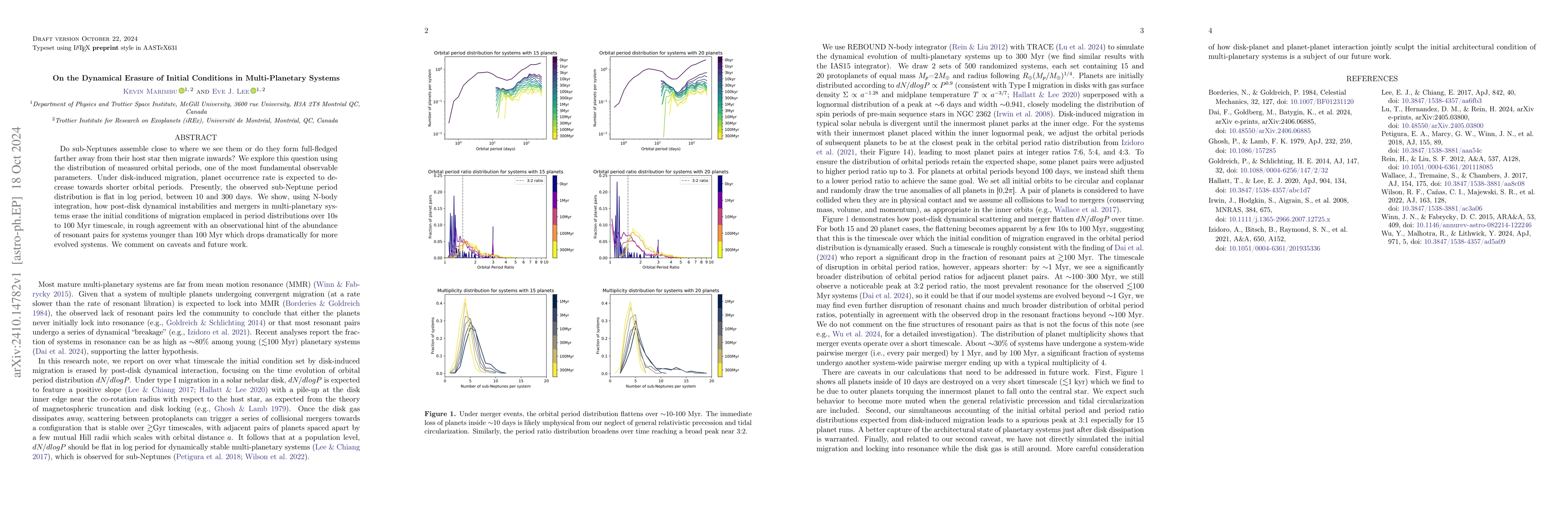 Thumbnail for On the Dynamical Erasure of Initial Conditions in Multi-Planetary
  Systems