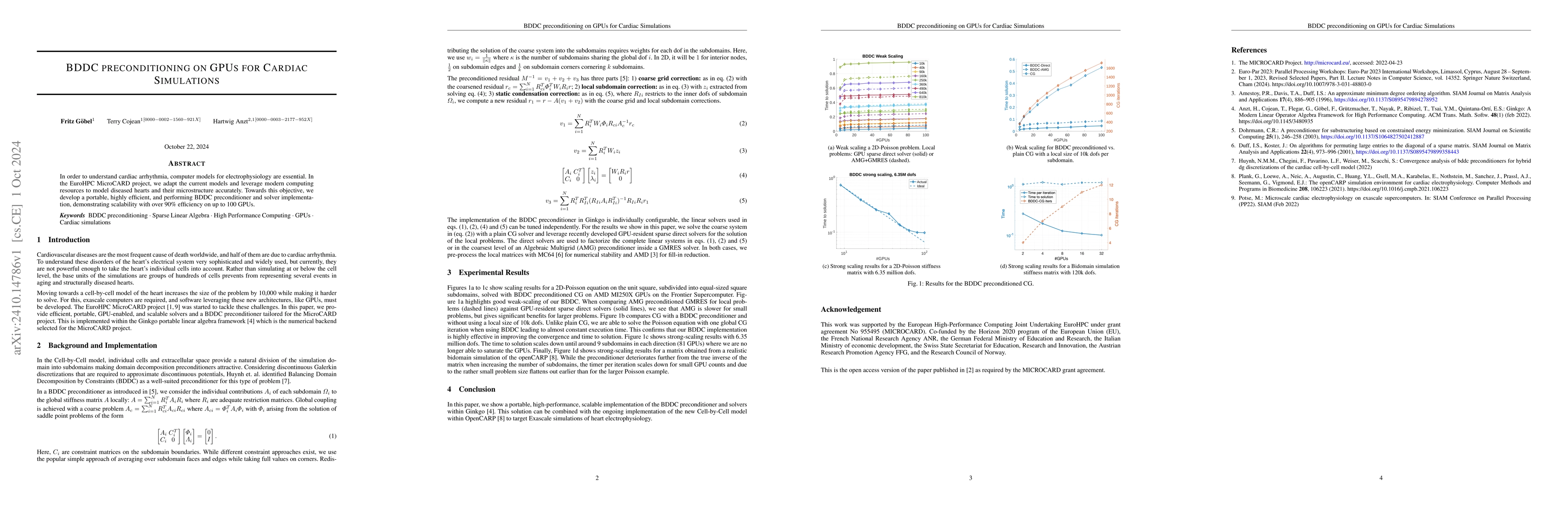 Thumbnail for BDDC Preconditioning on GPUs for Cardiac Simulations