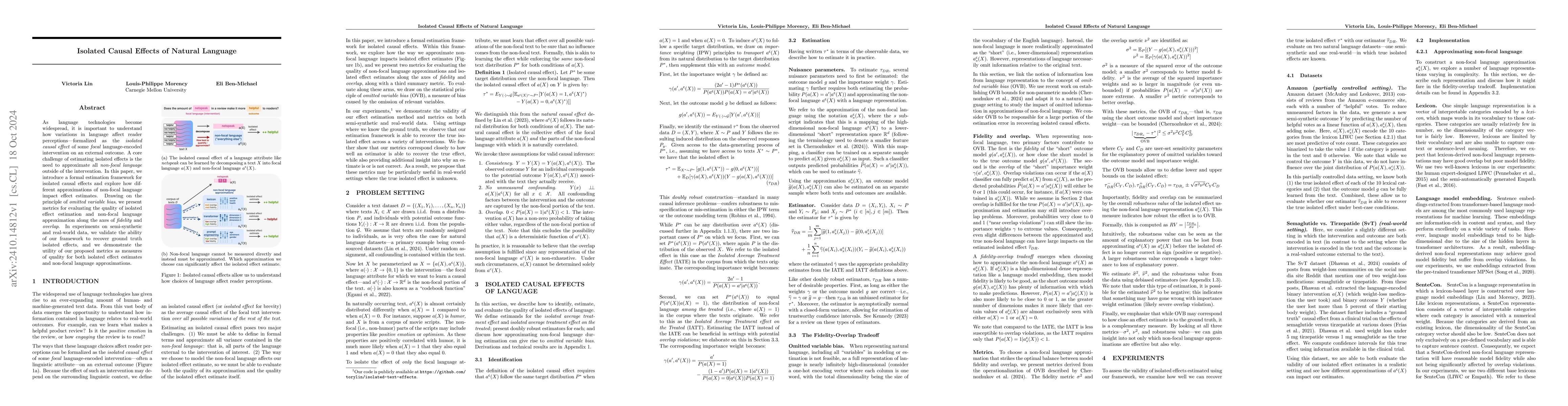 Thumbnail for Isolated Causal Effects of Natural Language