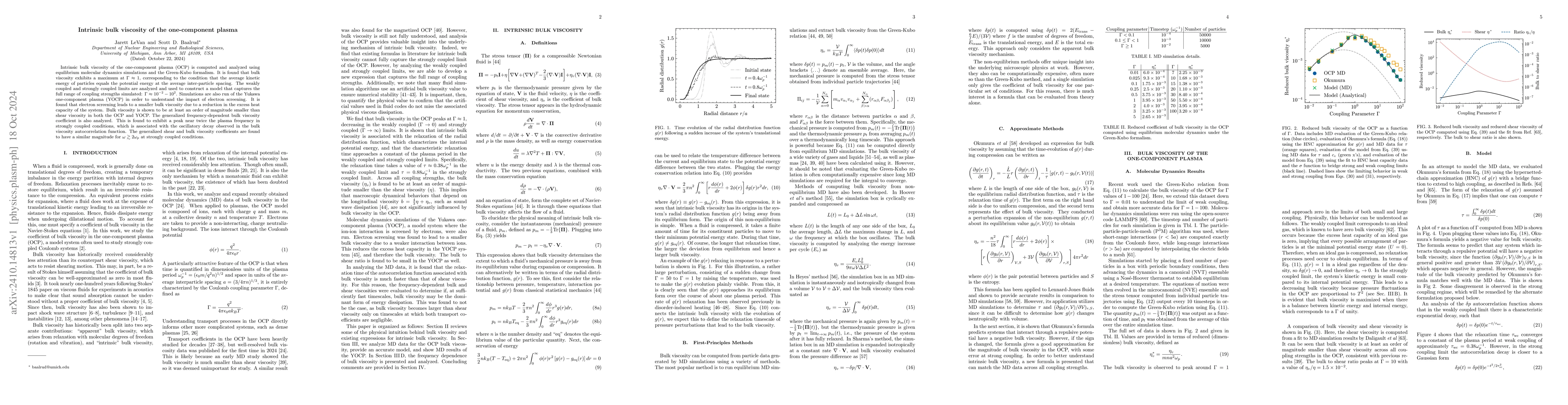 Thumbnail for Intrinsic bulk viscosity of the one-component plasma