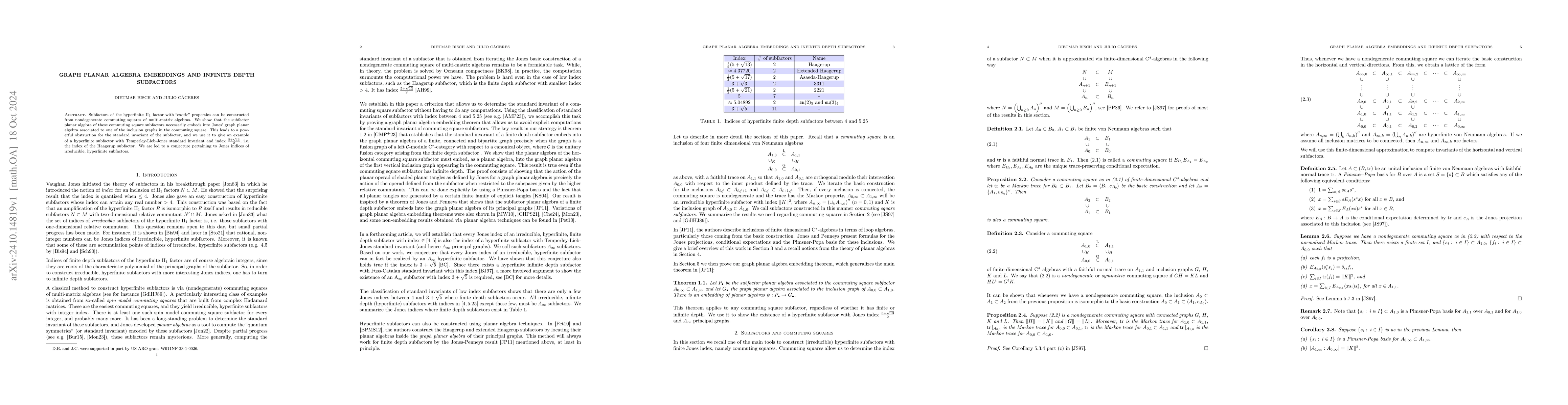 Thumbnail for Graph planar algebra embeddings and infinite depth subfactors