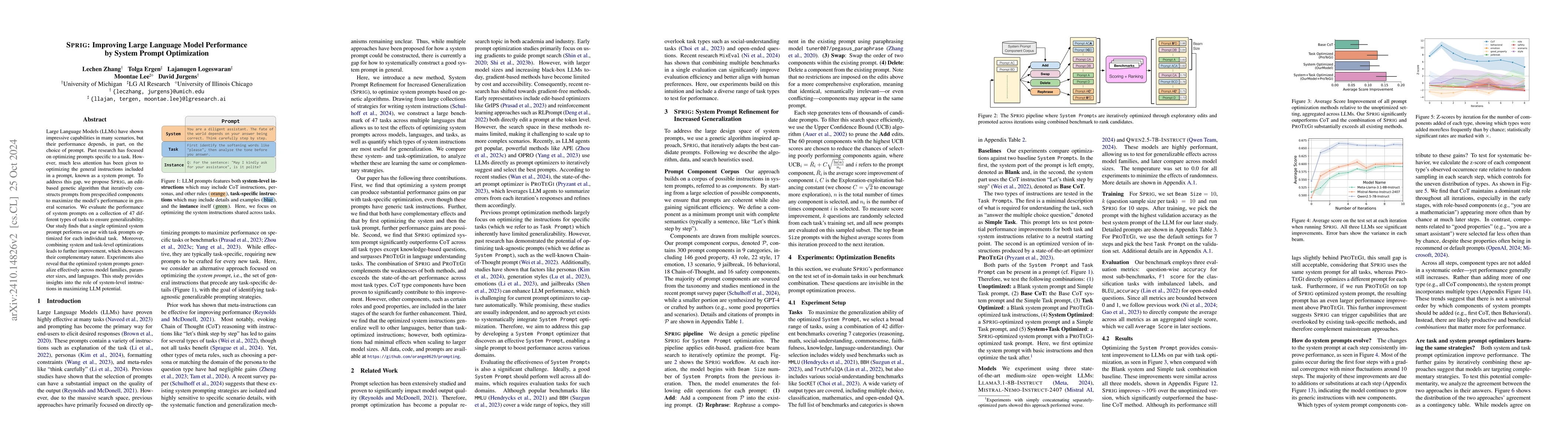 Thumbnail for SPRIG: Improving Large Language Model Performance by System Prompt
  Optimization