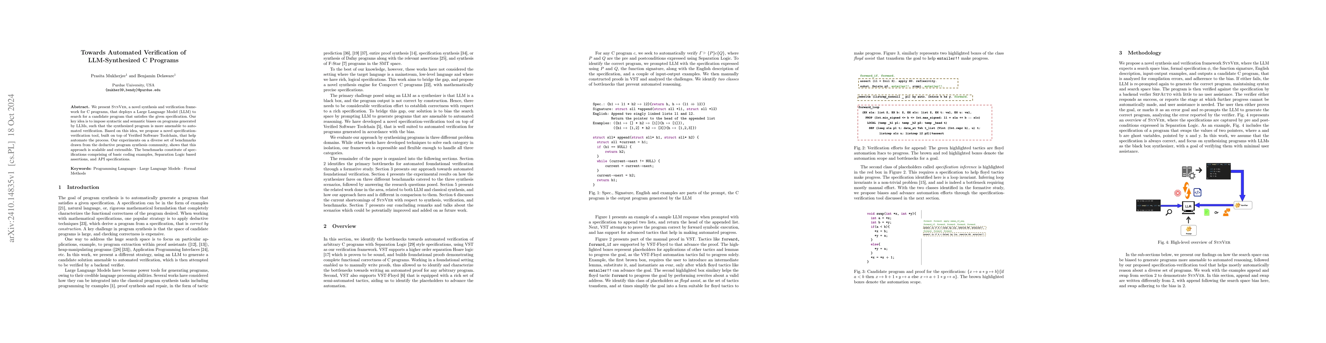 Thumbnail for Towards Automated Verification of LLM-Synthesized C Programs