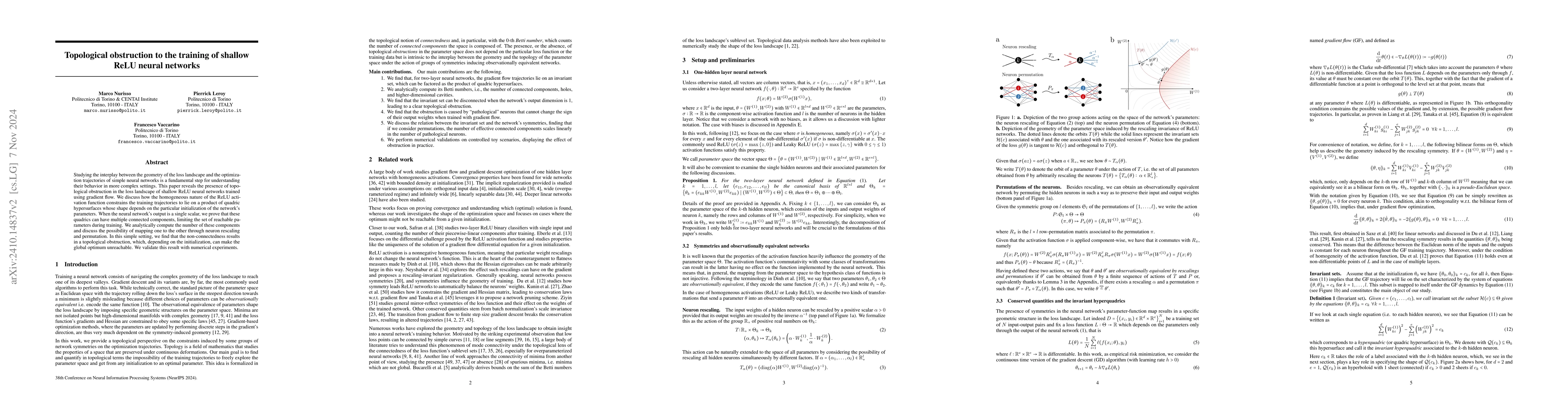 Thumbnail for Topological obstruction to the training of shallow ReLU neural networks