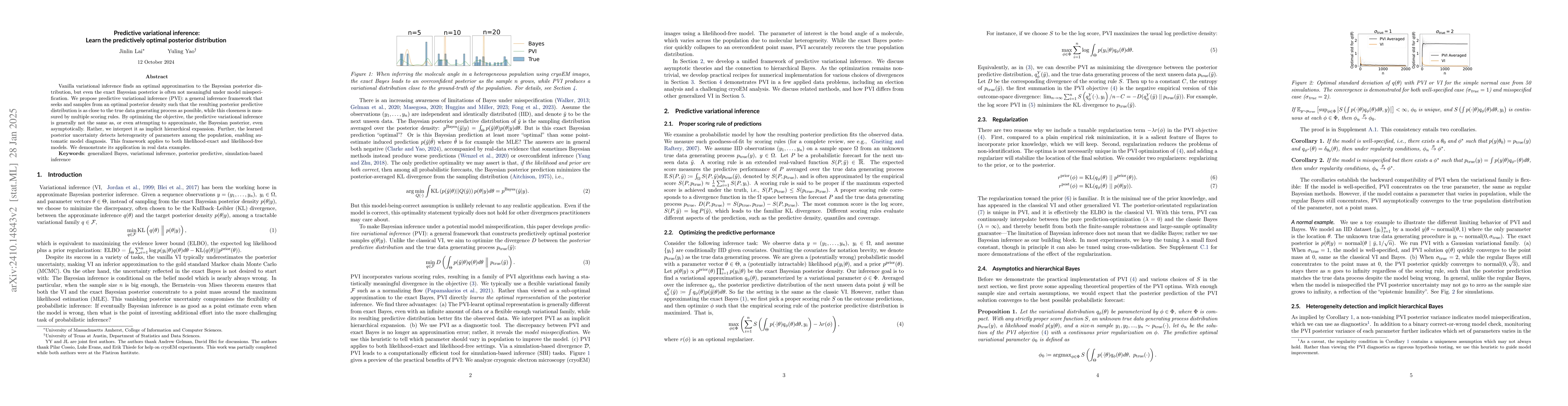 Thumbnail for Predictive variational inference: Learn the predictively optimal
  posterior distribution