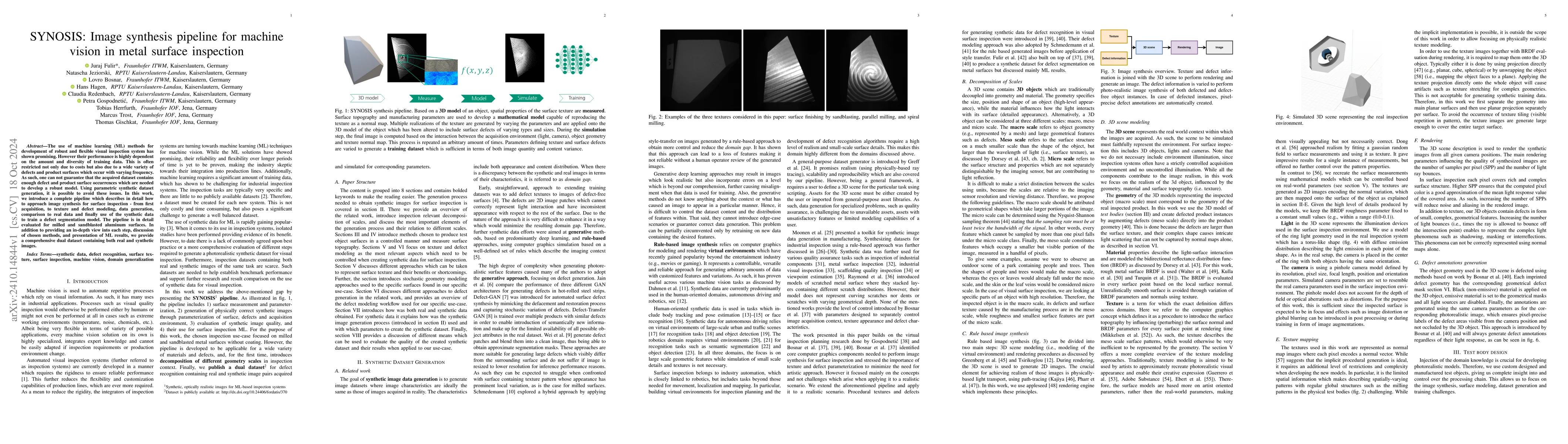 Thumbnail for SYNOSIS: Image synthesis pipeline for machine vision in metal surface
  inspection