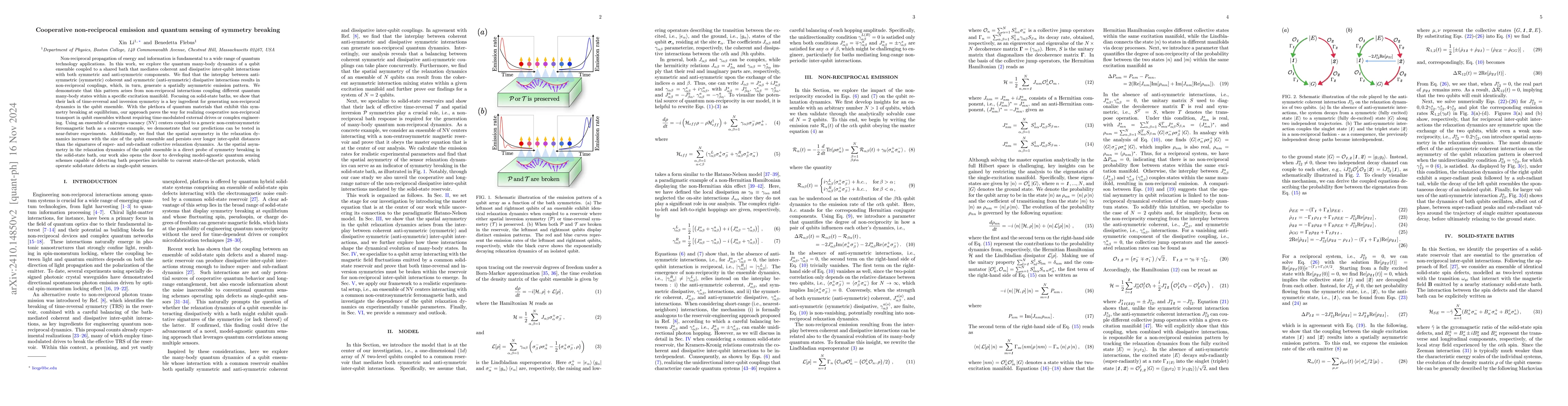 Thumbnail for Cooperative non-reciprocal emission and quantum sensing of symmetry
  breaking