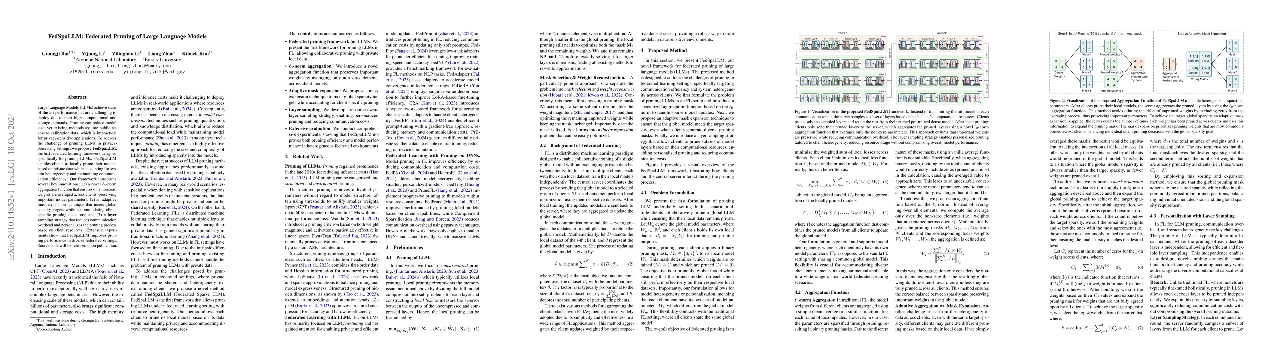 Thumbnail for FedSpaLLM: Federated Pruning of Large Language Models