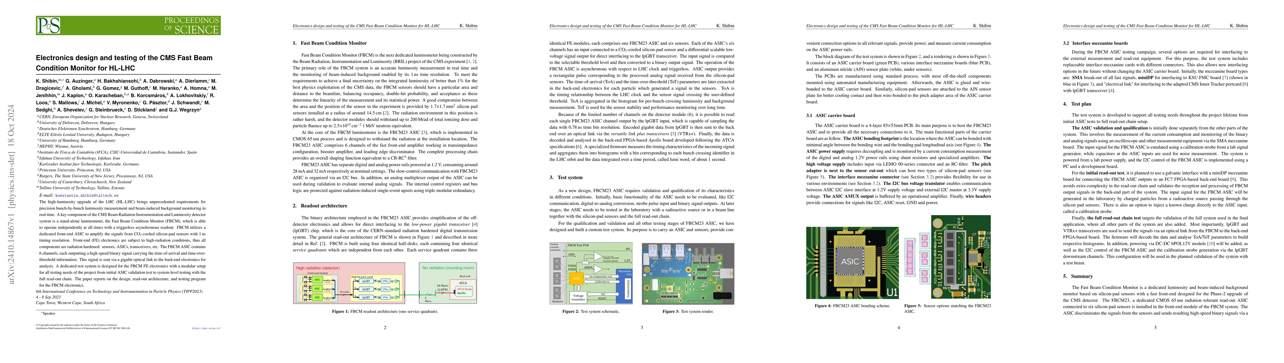 Thumbnail for Electronics design and testing of the CMS Fast Beam Condition Monitor
  for HL-LHC