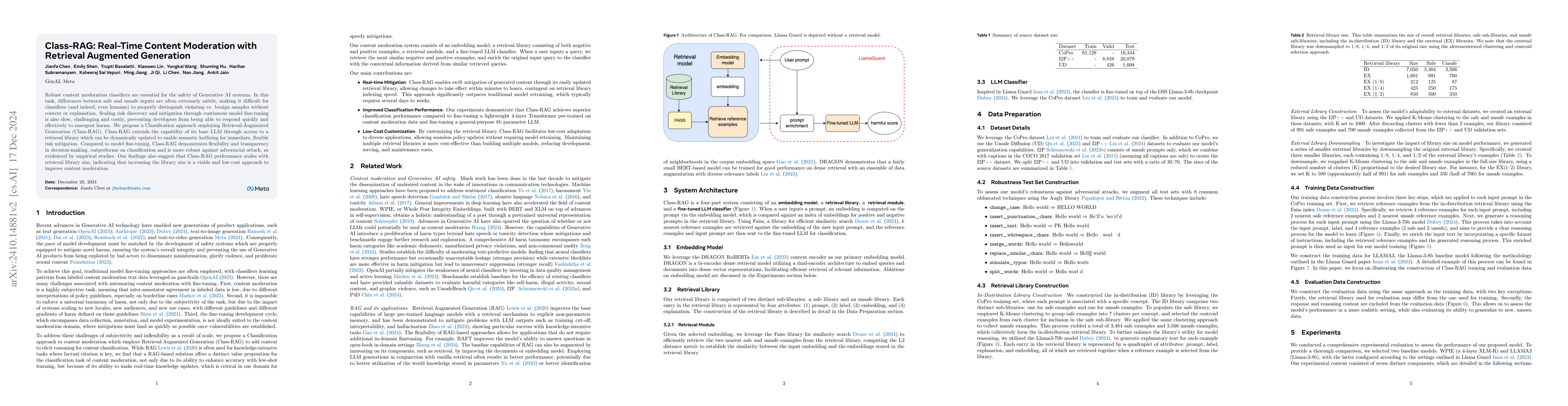 Thumbnail for Class-RAG: Content Moderation with Retrieval Augmented Generation