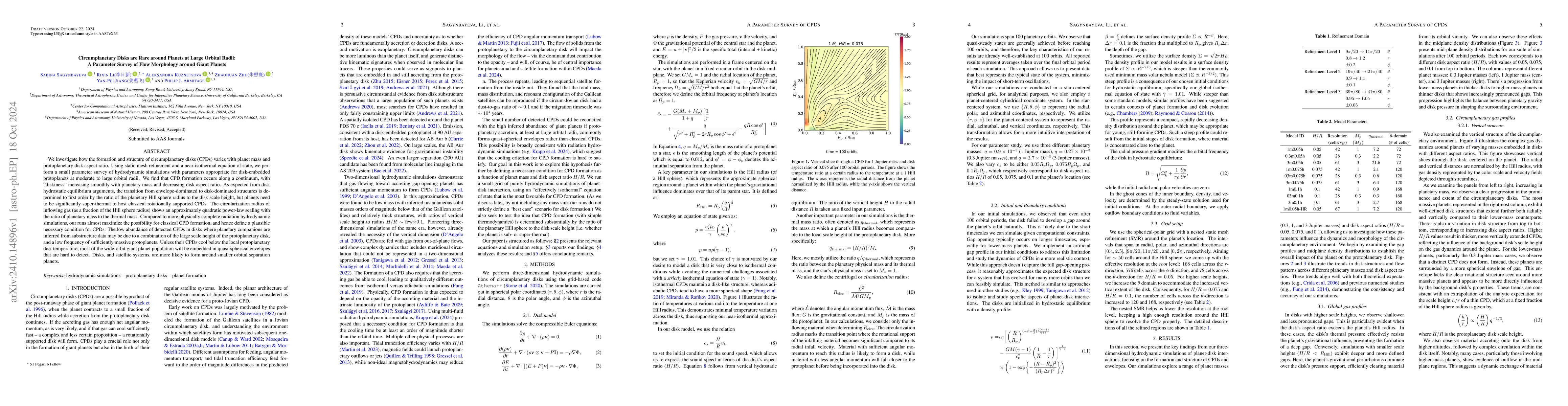 Thumbnail for Circumplanetary Disks are Rare around Planets at Large Orbital Radii: A
  Parameter Survey of Flow Morphology around Giant Planets