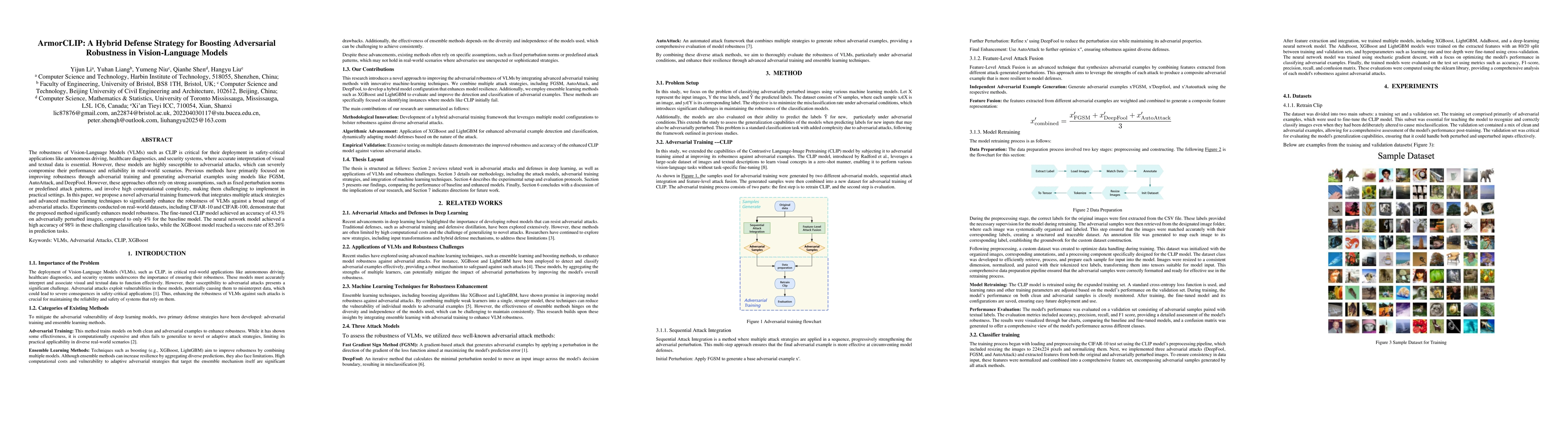 Thumbnail for A Hybrid Defense Strategy for Boosting Adversarial Robustness in
  Vision-Language Models