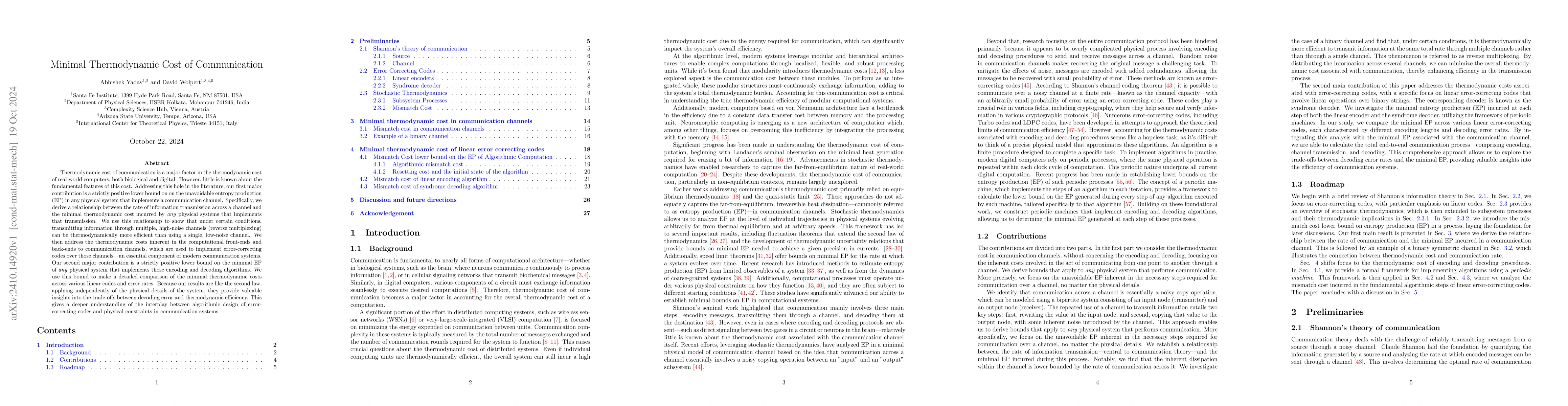 Thumbnail for Minimal thermodynamic cost of communication