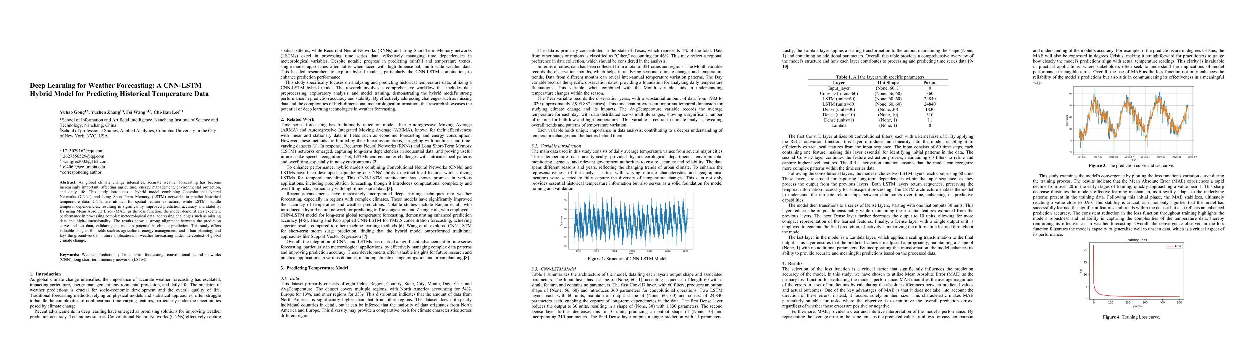 Thumbnail for Deep Learning for Weather Forecasting: A CNN-LSTM Hybrid Model for
  Predicting Historical Temperature Data