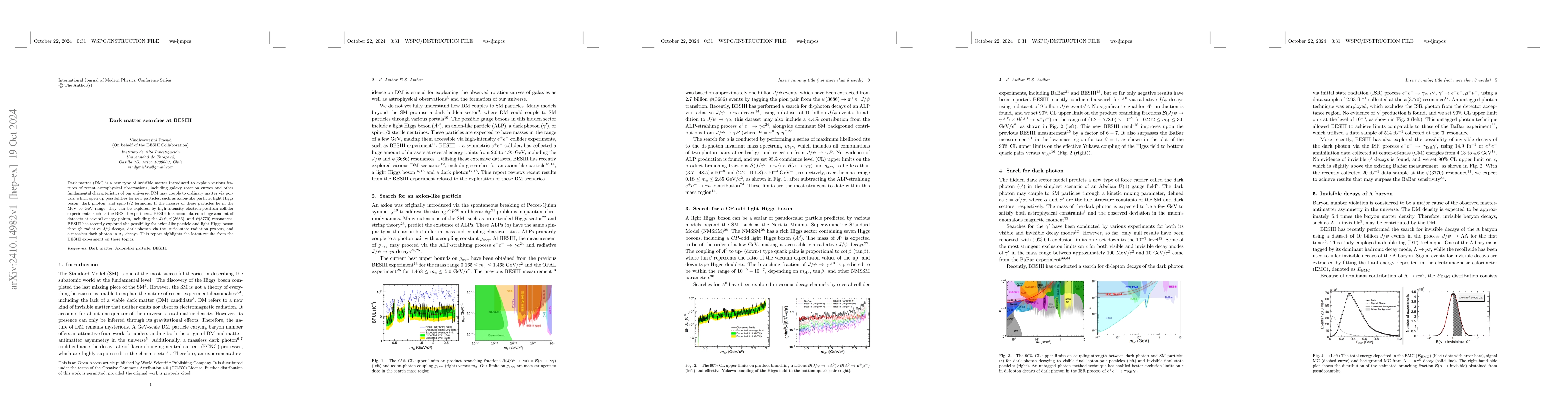 Thumbnail for Dark matter searches at BESIII