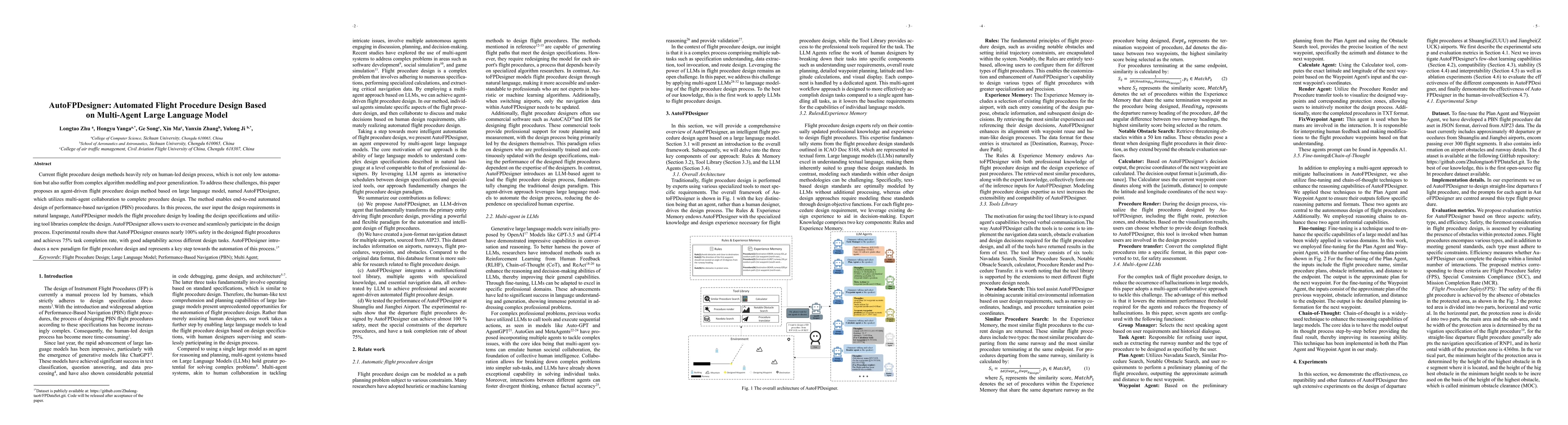 Thumbnail for AutoFPDesigner: Automated Flight Procedure Design Based on Multi-Agent
  Large Language Model