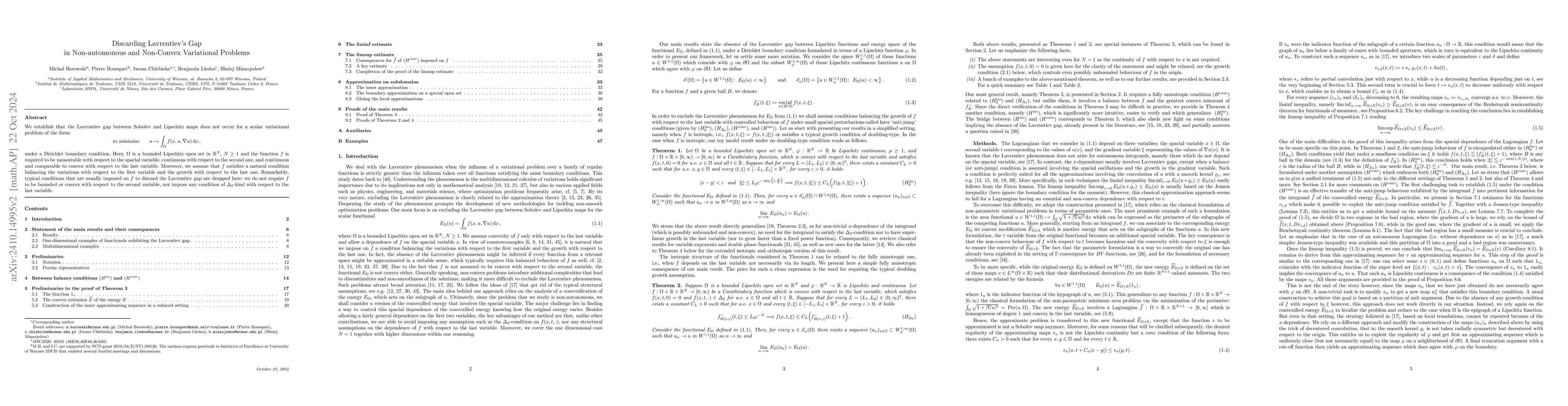 Thumbnail for Discarding Lavrentiev's Gap in Non-automonous and Non-Convex Variational
  Problems