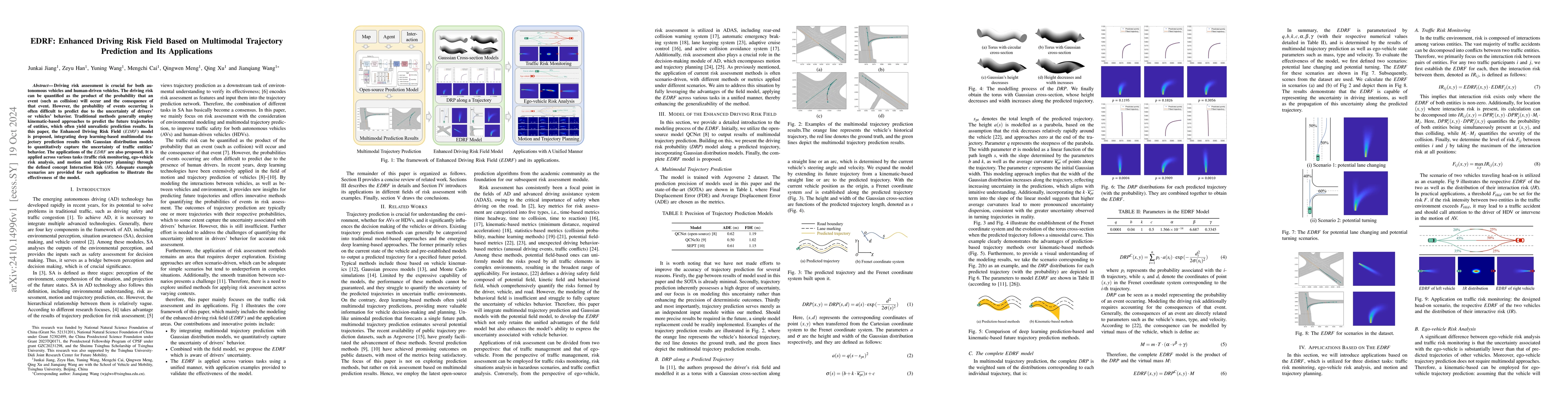 Thumbnail for EDRF: Enhanced Driving Risk Field Based on Multimodal Trajectory
  Prediction and Its Applications
