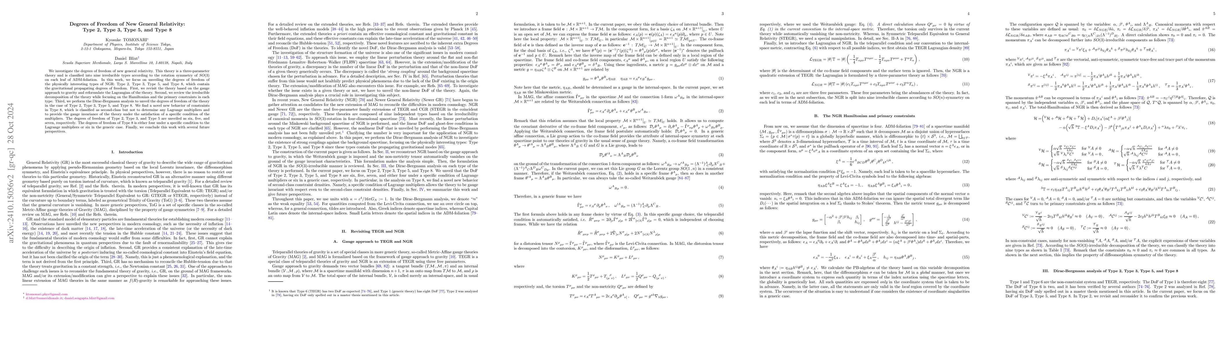 Thumbnail for Degrees of Freedom of New General Relativity: Type 2, Type 3, Type 5,
  and Type 8