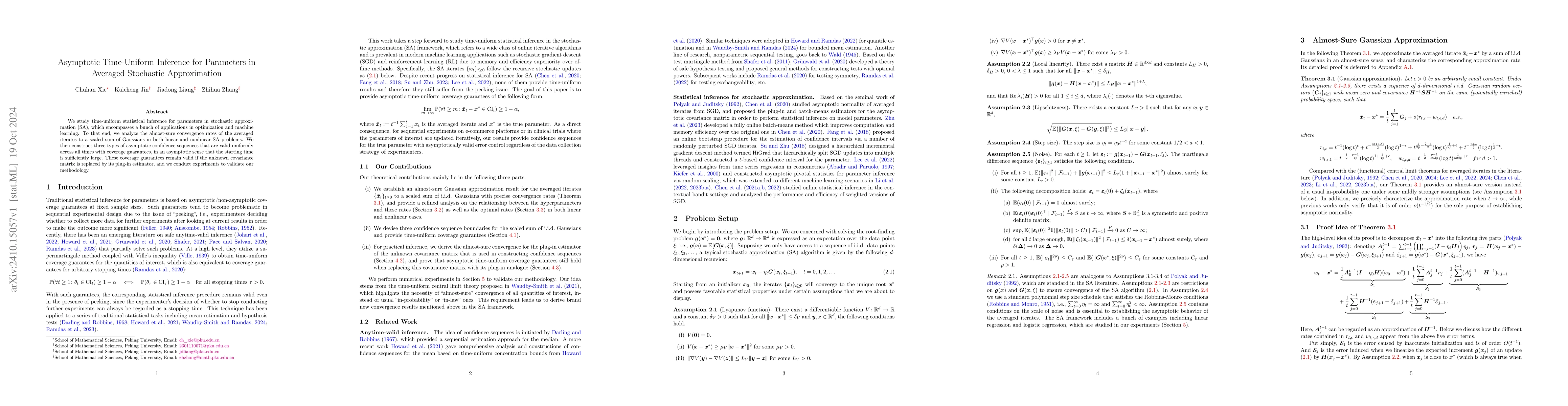 Thumbnail for Asymptotic Time-Uniform Inference for Parameters in Averaged Stochastic
  Approximation