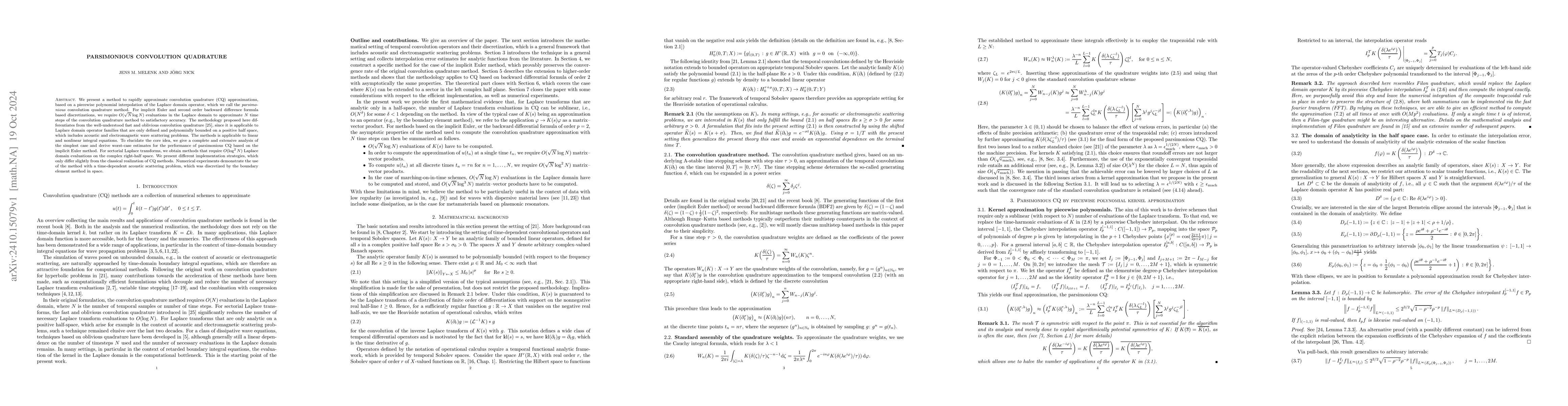Thumbnail for Parsimonious convolution quadrature