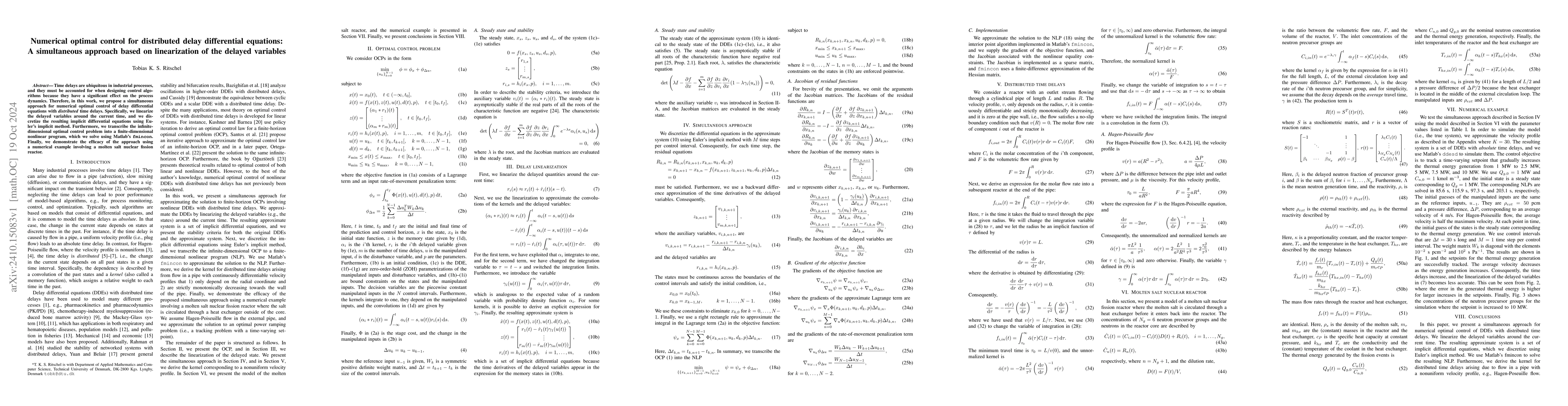 Thumbnail for Numerical optimal control for distributed delay differential equations:
  A simultaneous approach based on linearization of the delayed variables