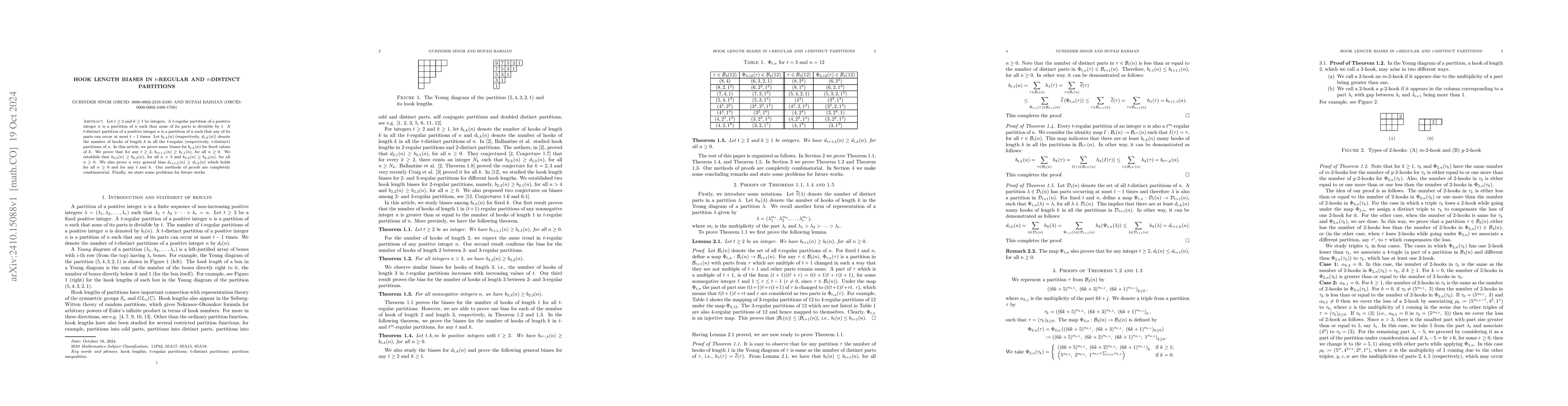Thumbnail for Hook length biases in $t$-regular and $t$-distinct partitions