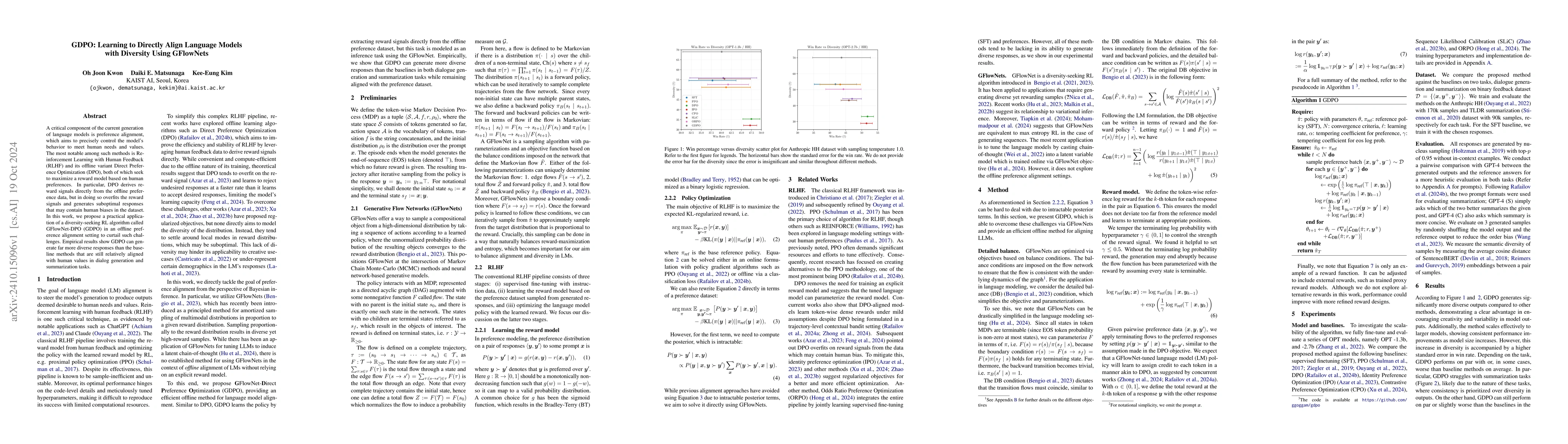 Thumbnail for GDPO: Learning to Directly Align Language Models with Diversity Using
  GFlowNets