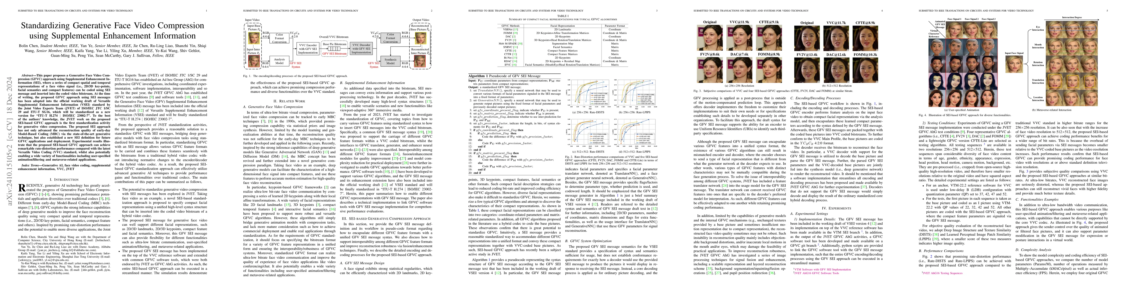 Thumbnail for Standardizing Generative Face Video Compression using Supplemental
  Enhancement Information