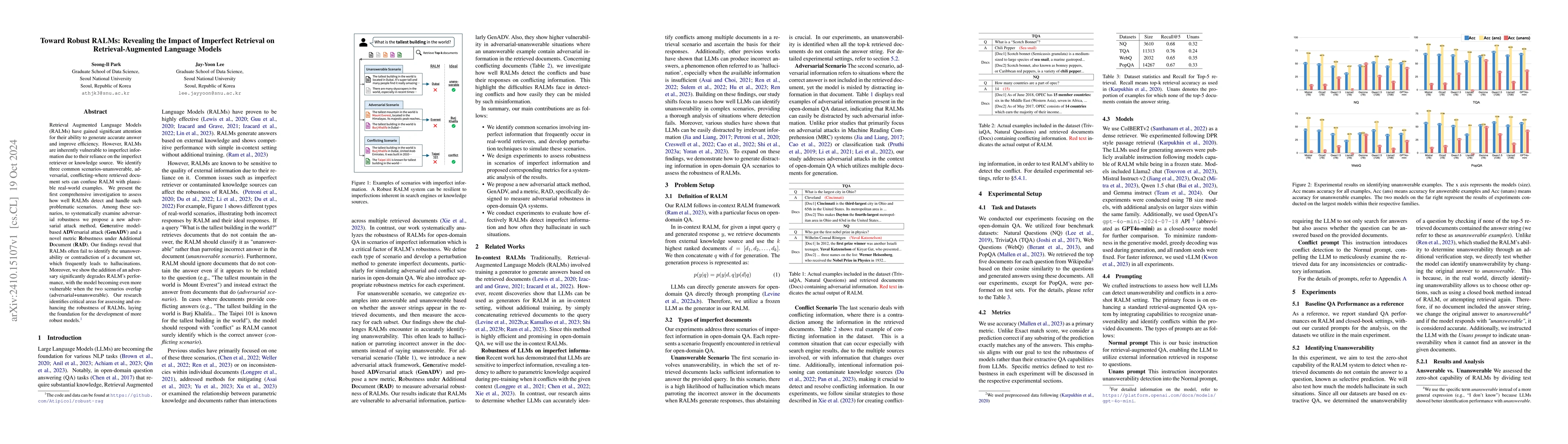 Thumbnail for Toward Robust RALMs: Revealing the Impact of Imperfect Retrieval on
  Retrieval-Augmented Language Models