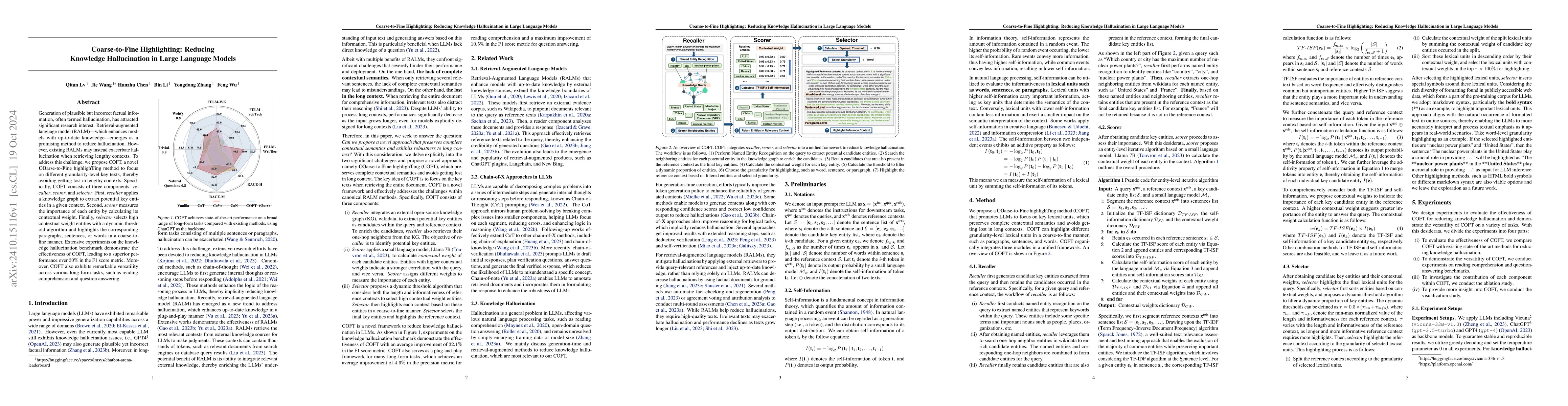 Thumbnail for Coarse-to-Fine Highlighting: Reducing Knowledge Hallucination in Large
  Language Models