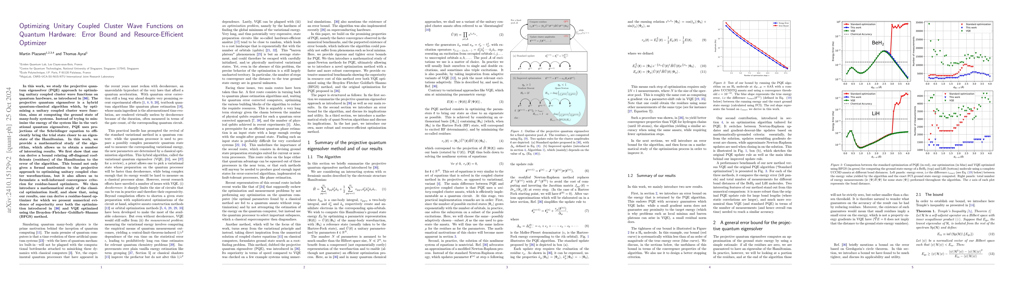 Thumbnail for Optimizing Unitary Coupled Cluster Wave Functions on Quantum Hardware:
  Error Bound and Resource-Efficient Optimizer