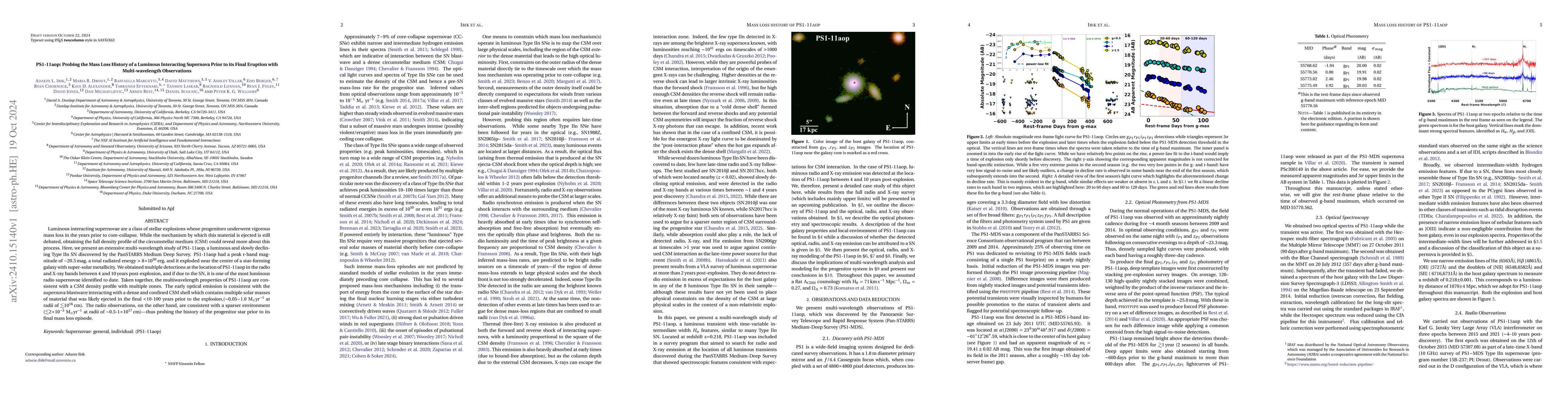 Thumbnail for PS1-11aop: Probing the Mass Loss History of a Luminous Interacting
  Supernova Prior to its Final Eruption with Multi-wavelength Observations
