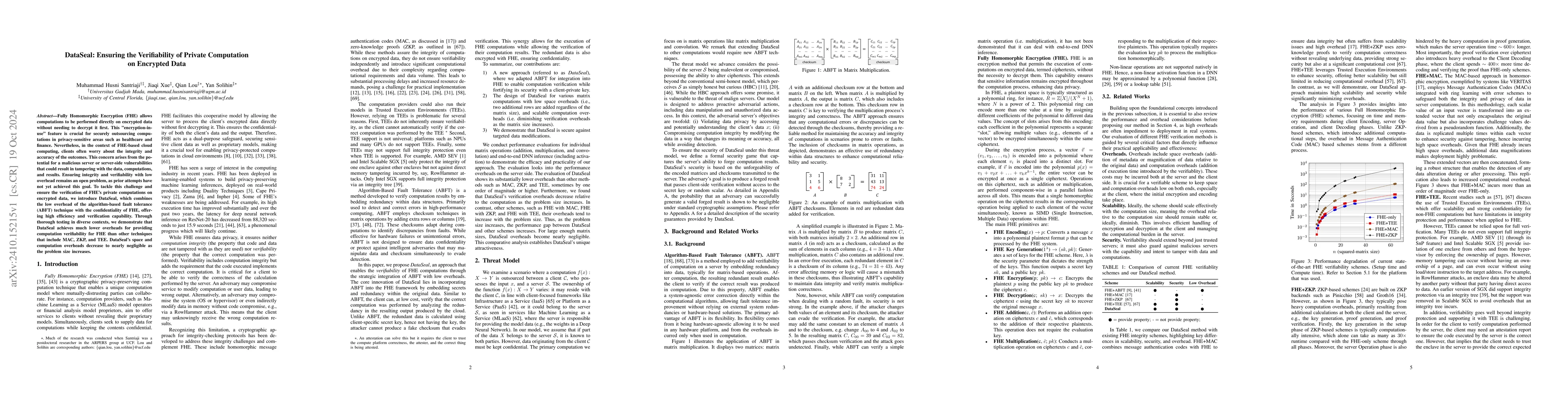 Thumbnail for DataSeal: Ensuring the Verifiability of Private Computation on Encrypted
  Data