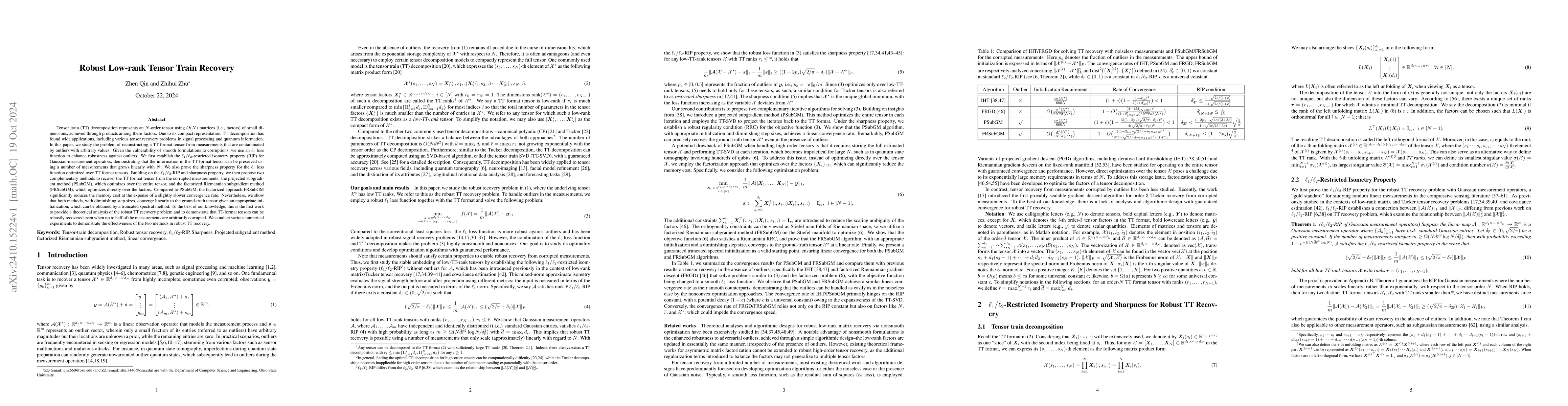 Thumbnail for Robust Low-rank Tensor Train Recovery