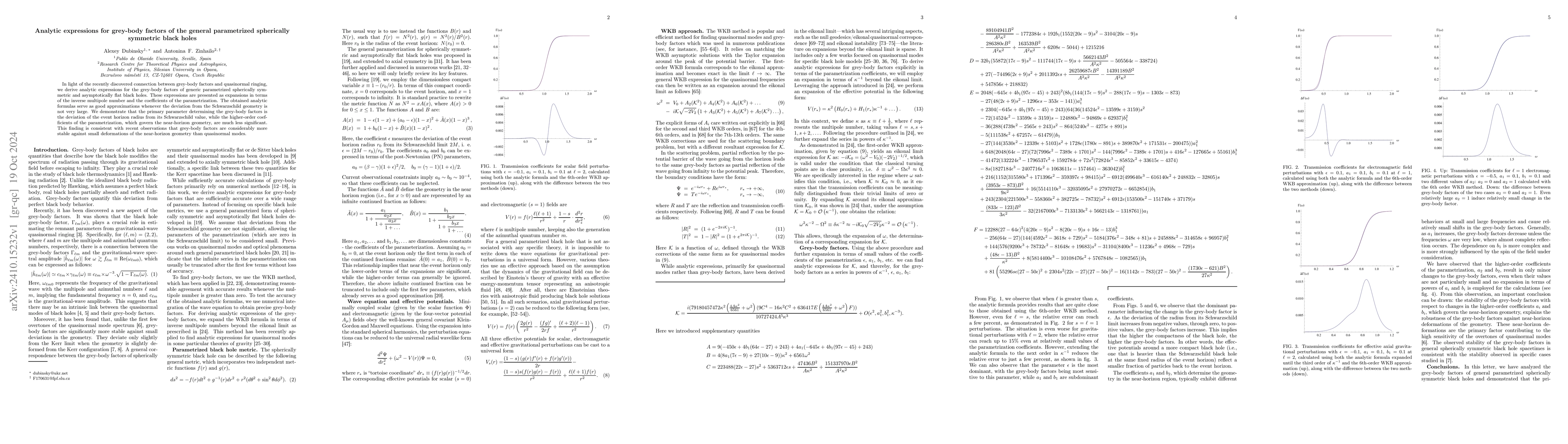 Thumbnail for Analytic expressions for grey-body factors of the general parametrized
  spherically symmetric black holes