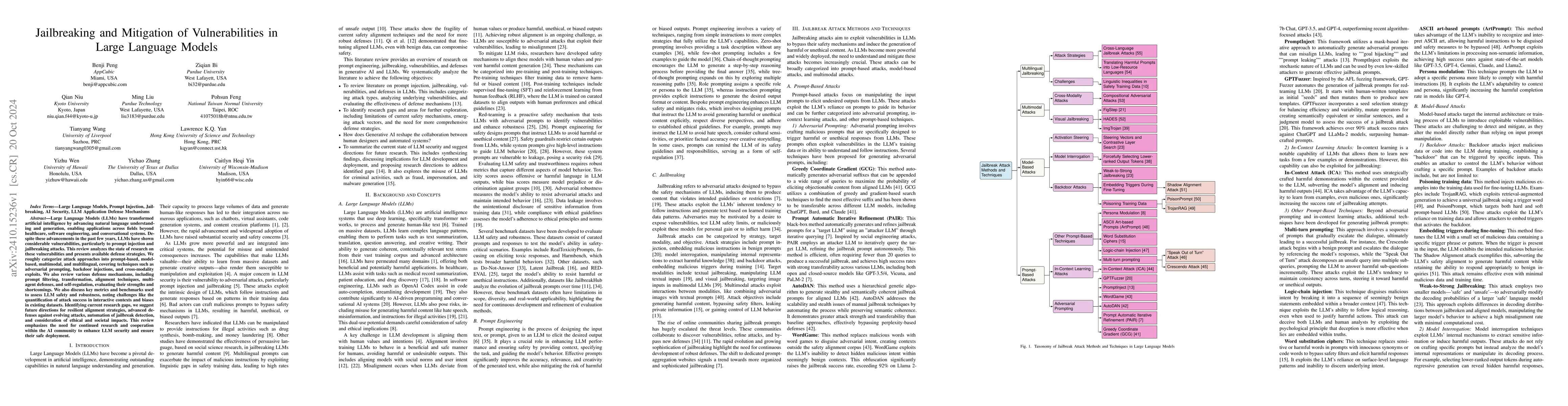 Thumbnail for Jailbreaking and Mitigation of Vulnerabilities in Large Language Models