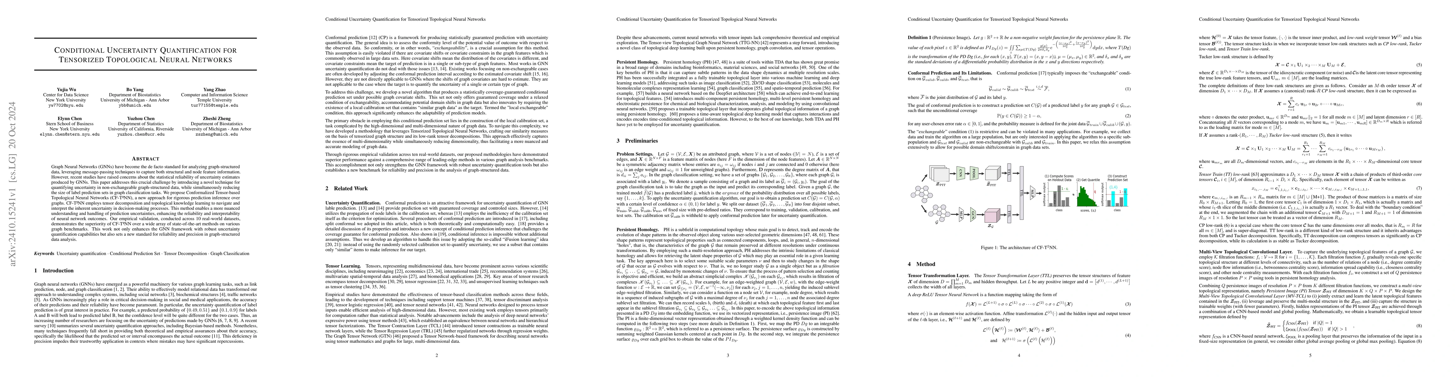 Thumbnail for Conditional Uncertainty Quantification for Tensorized Topological Neural
  Networks