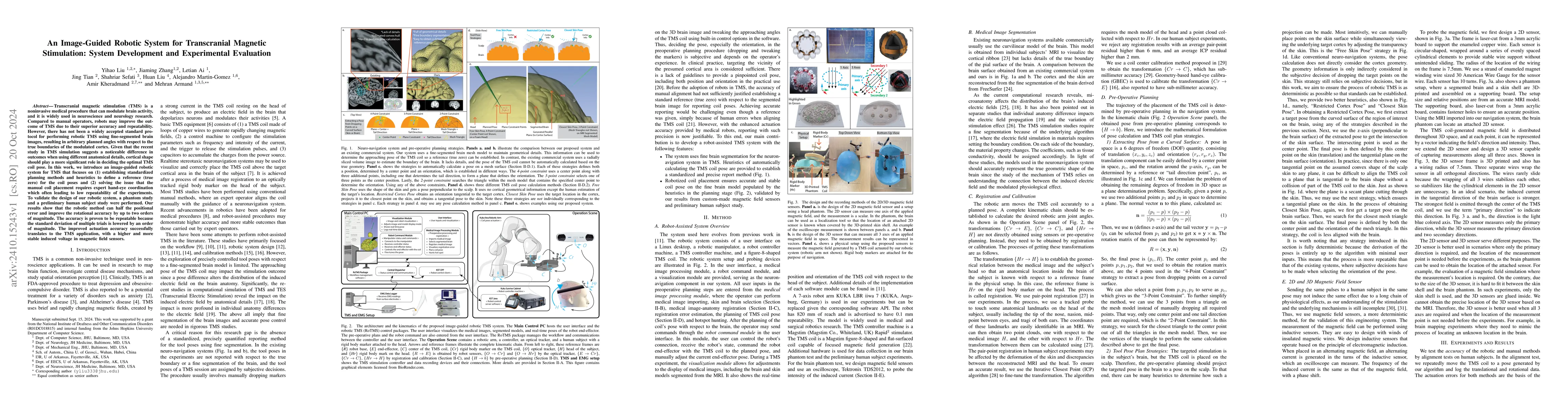 Thumbnail for An Image-Guided Robotic System for Transcranial Magnetic Stimulation:
  System Development and Experimental Evaluation