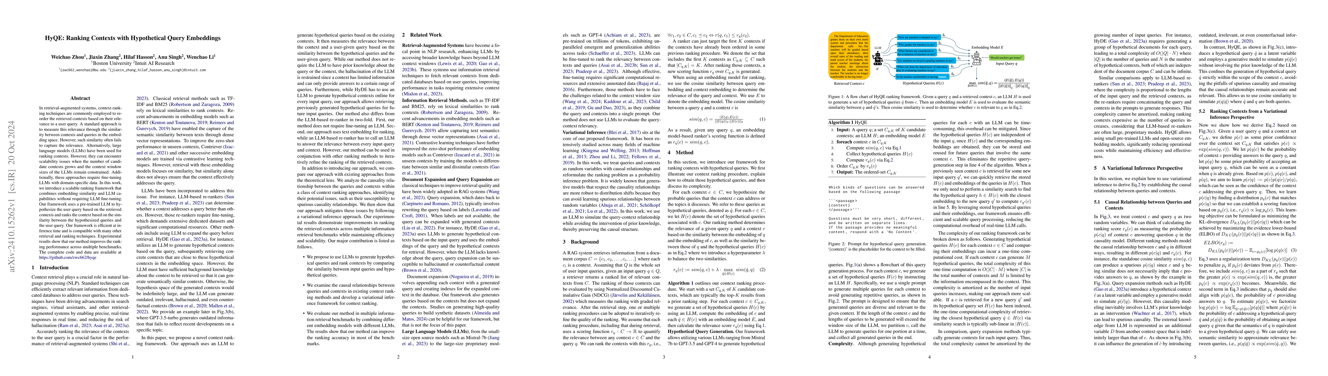 Thumbnail for HyQE: Ranking Contexts with Hypothetical Query Embeddings