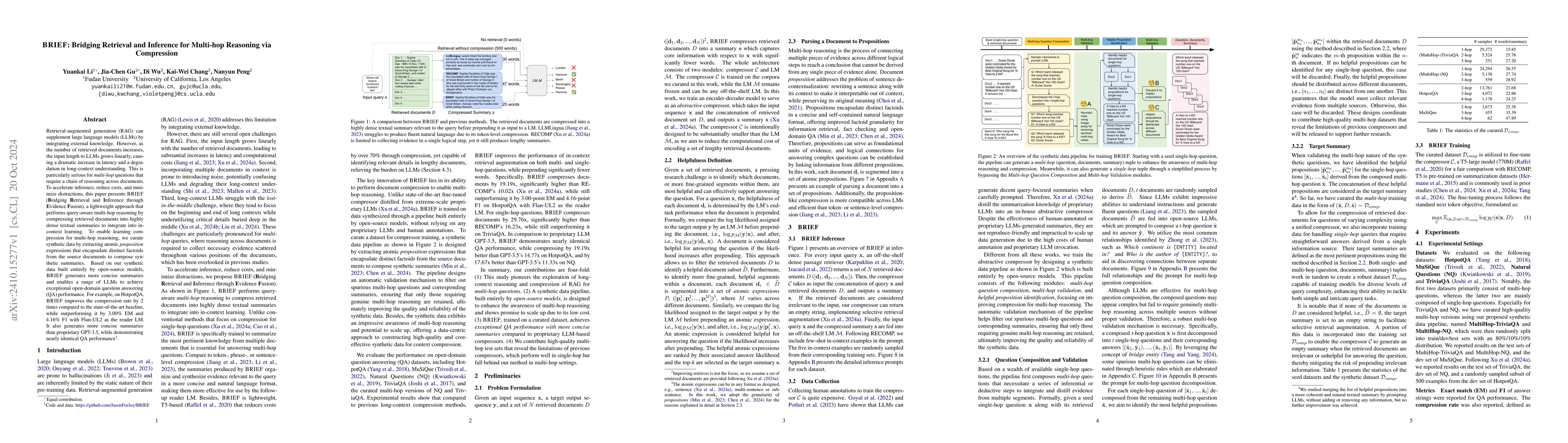 Thumbnail for BRIEF: Bridging Retrieval and Inference for Multi-hop Reasoning via
  Compression