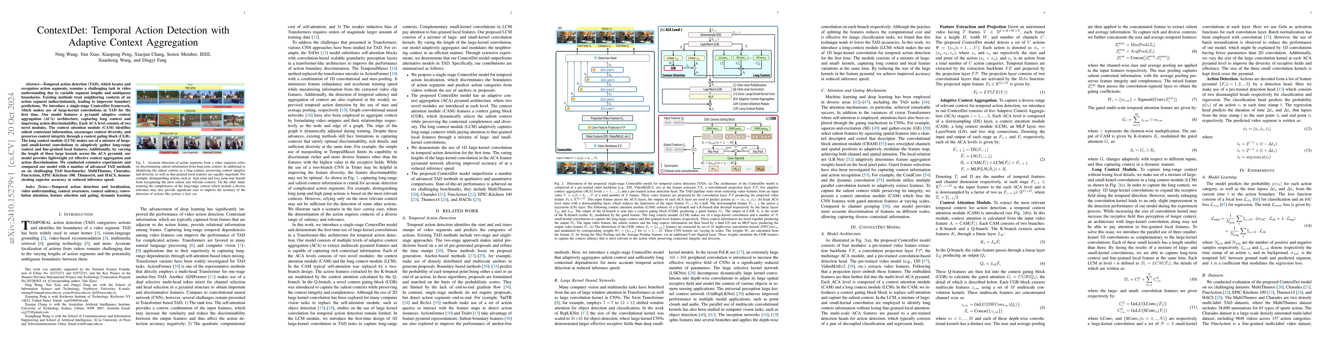 Thumbnail for ContextDet: Temporal Action Detection with Adaptive Context Aggregation