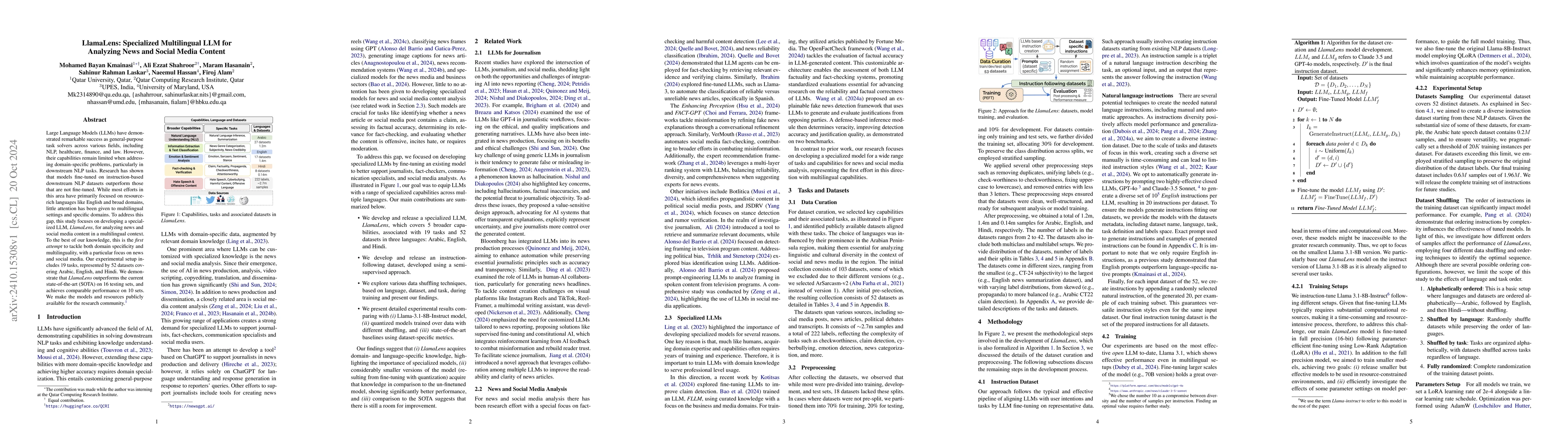Thumbnail for LlamaLens: Specialized Multilingual LLM for Analyzing News and Social
  Media Content