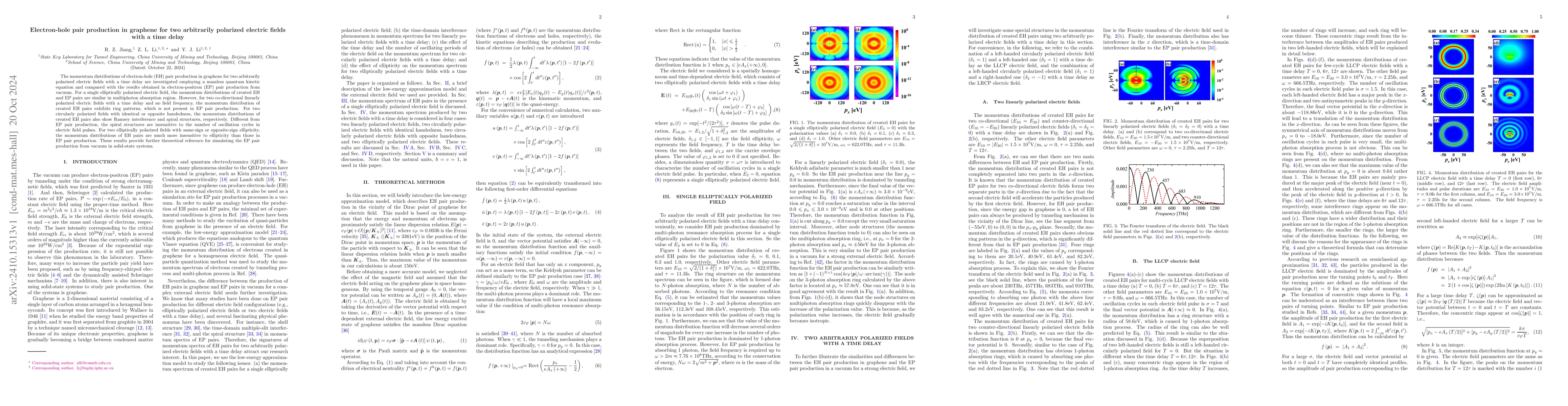 Thumbnail for Electron-hole pair production in graphene for two arbitrarily polarized
  electric fields with a time delay