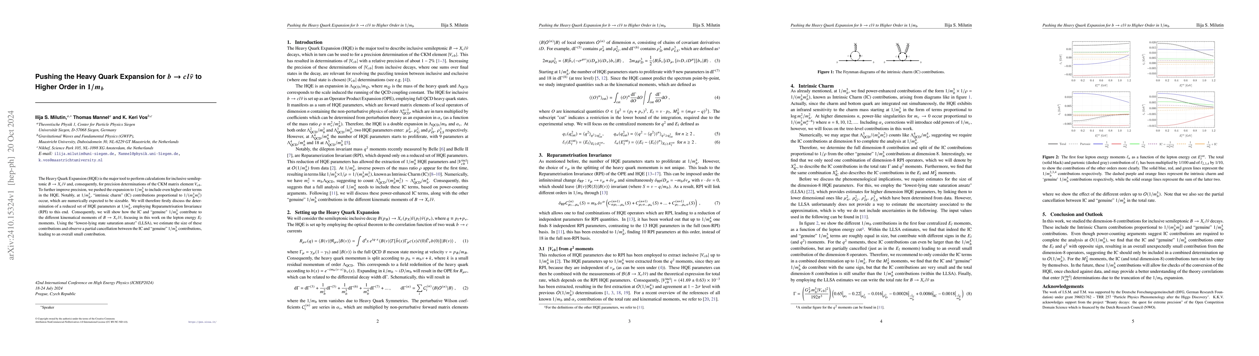 Thumbnail for Pushing the Heavy Quark Expansion for $b\to cl\barν$ to Higher Order
  in $1/m_b$